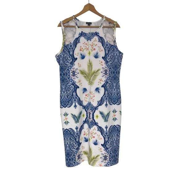 Size XXL‎ 1X 16 MIXED PRINT SCUBA SHEATH DRESS Summer Wedding Party PLUS SIZE - Picture 4 of 4